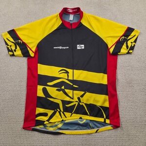 Suarez‎ Cycling Short Sleeve 3/4 Zip Aero Fit Jersey Shirt Yellow Black Mens XL